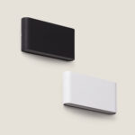 Applique murale rectangulaire noir et blanc en aluminium, éclairage extérieur double face