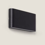 Applique murale rectangulaire noire à éclairage double face