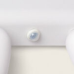 Détecteur de mouvement PIR blanc rond monté sous applique murale extérieure avec lentille facettée