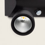 Applique murale extérieure noire avec spot LED orientable et détecteur de mouvement PIR