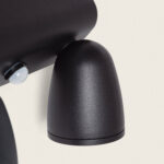 Applique murale extérieure noire en aluminium deux spots orientables avec détecteur de mouvement PIR