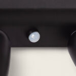 Applique murale extérieure noire mate à deux spots avec détecteur de mouvement PIR