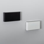 Applique murale rectangulaire double face blanche et noire ouverture supérieure pour éclairage haut et bas