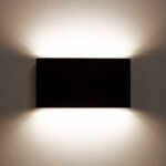 Applique murale rectangulaire noire, lumière montante et descendante, finition mate