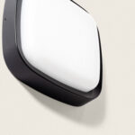 Applique murale extérieure LED carrée noire à diffuseur blanc opalin