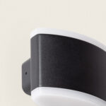 Applique murale extérieure noire rectangulaire avec diffuseur blanc, corps noir texturé, fixation murale