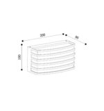 Applique murale rectangulaire à lames horizontales, montage mural compact, dimensions 200×100×90 mm