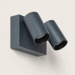 Applique Murale Extérieure LED 18W Aluminium CCT Sélectionnable Deux Spots Kuriya Anthracite