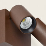 Applique murale extérieure LED spot cylindrique en aluminium couleur rouille orientable