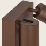 Applique murale extérieure deux spots orientables aluminium finition rouille, fixation murale
