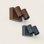 Applique murale extérieure double spot rouille et anthracite en aluminium orientable