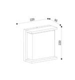 Applique murale extérieure carrée LED 18W, dimensions 220 x 220 x 95 mm