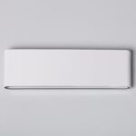 Applique murale rectangulaire blanche en aluminium finition mate ouverture inférieure
