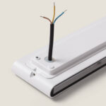 Applique murale extérieure rectangulaire blanche en aluminium, éclairage LED double face, fils électriques apparents