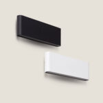 Applique murale rectangulaire noir et blanc en aluminium, finition mate