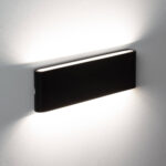 Applique murale extérieure LED rectangulaire noire, éclairage double face haut et bas
