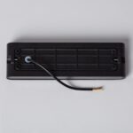 Applique murale noire rectangulaire, dos de fixation avec câble électrique apparent