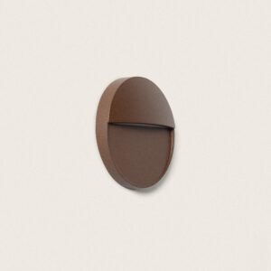 Applique Murale Extérieure LED 3W CCT Sélectionnable en Saillie Ronde Jade Brun