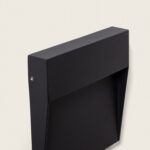 Applique murale extérieure noire carrée en saillie, ouverture vers le bas, finition mate