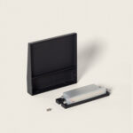 Applique murale LED noire carrée en saillie, module et diffuseur détachés