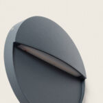 Applique murale extérieure ronde gris foncé en saillie, fente d'éclairage LED