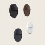 Applique murale extérieure ronde en saillie, modèles gris foncé, noir, brun et blanc