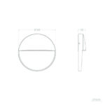 Applique murale extérieure ronde en saillie LED, diamètre 160 mm, épaisseur 32 mm, séparation horizontale