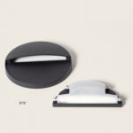 Applique murale ronde noire en saillie, diffuseur et support détachés