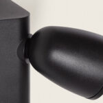 Applique murale extérieure noire en aluminium, tête orientable conique finition noir mat