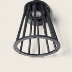 Applique murale en aluminium anthracite, cage cylindrique ouverte avec LED orientée vers le bas