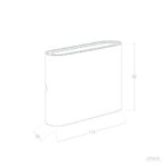 Applique murale extérieure blanche en aluminium, forme rectangulaire aux bords arrondis, éclairage double face