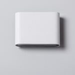 Applique murale extérieure blanche en aluminium, forme rectangulaire aux bords arrondis