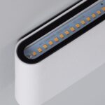 Applique murale blanche en aluminium, bande LED exposée et contour noir