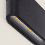 Applique murale rectangulaire noire en aluminium à LED visible