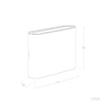 Applique murale rectangulaire bords arrondis en aluminium double face pour éclairage extérieur
