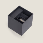 Applique murale extérieure carrée anthracite en aluminium à éclairage double face haut et bas
