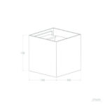 Applique murale extérieure cube blanc 100×100×100 mm éclairage double face