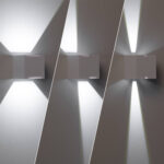 Applique murale double face blanche en aluminium, éclairage vers le haut et le bas