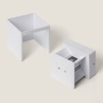 Applique murale extérieure blanche en aluminium, cube ouvert double face pour éclairage haut et bas