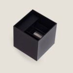 Applique murale cubique noire en aluminium, éclairage double face haut et bas