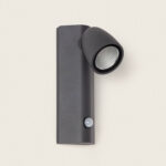 Applique Murale Extérieure LED 6W Aluminium avec Détecteur de Mouvement Abel Gris foncé