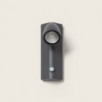 Applique murale extérieure gris foncé en aluminium, spot orientable circulaire avec détecteur de mouvement