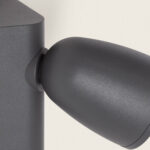 Applique murale extérieure gris foncé en aluminium mat, tête orientable pour éclairage directionnel