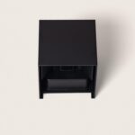 Applique murale extérieure noire en aluminium, forme cubique en saillie, éclairage dirigé vers le bas