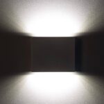 Applique murale carrée noire à double faisceau, éclairage LED bidirectionnel