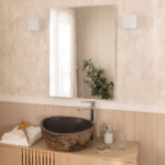 Applique murale blanche carrée, fixation murale de part et d'autre d'un miroir