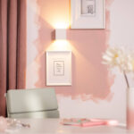 Applique murale blanche rectangulaire éclairant vers le haut et le bas, lumière chaude, fixation murale