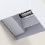 Applique murale blanche rectangulaire LED double face avec bande LED visible, éclairage haut et bas