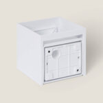 Applique murale extérieure carrée blanche, boîtier avec support de fixation et ouverture pour module LED