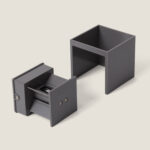 Applique murale grise rectangulaire up & down, finition mate, double face pour montage extérieur